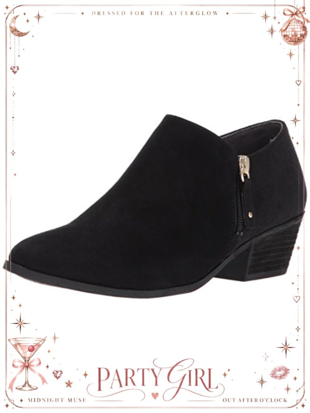 Memory Foam Cool Fit Insole Ankle Bootie Block Heel Fall Casual